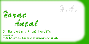 horac antal business card